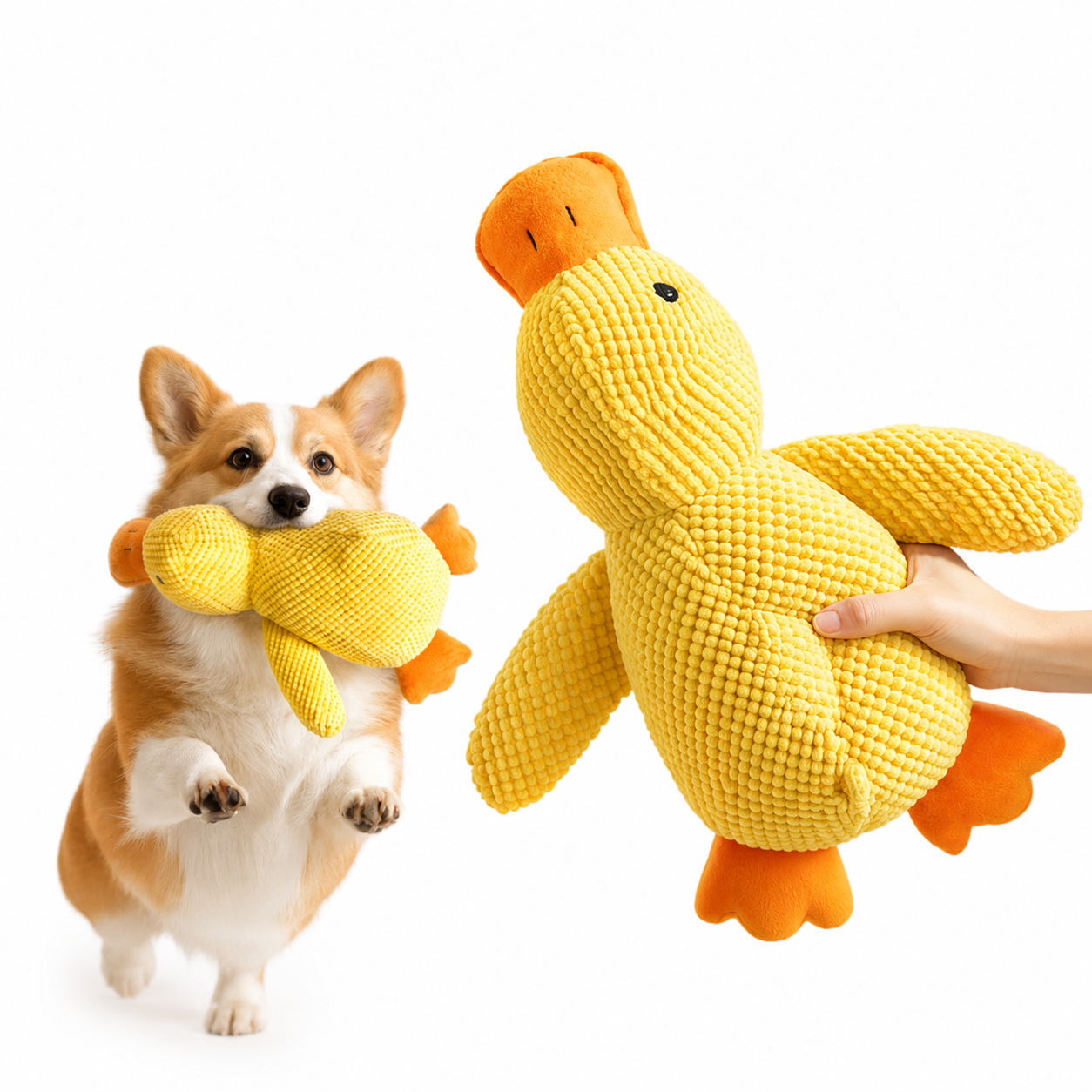 SnuggleDuck™ – Squeaky Plush Dog Toy