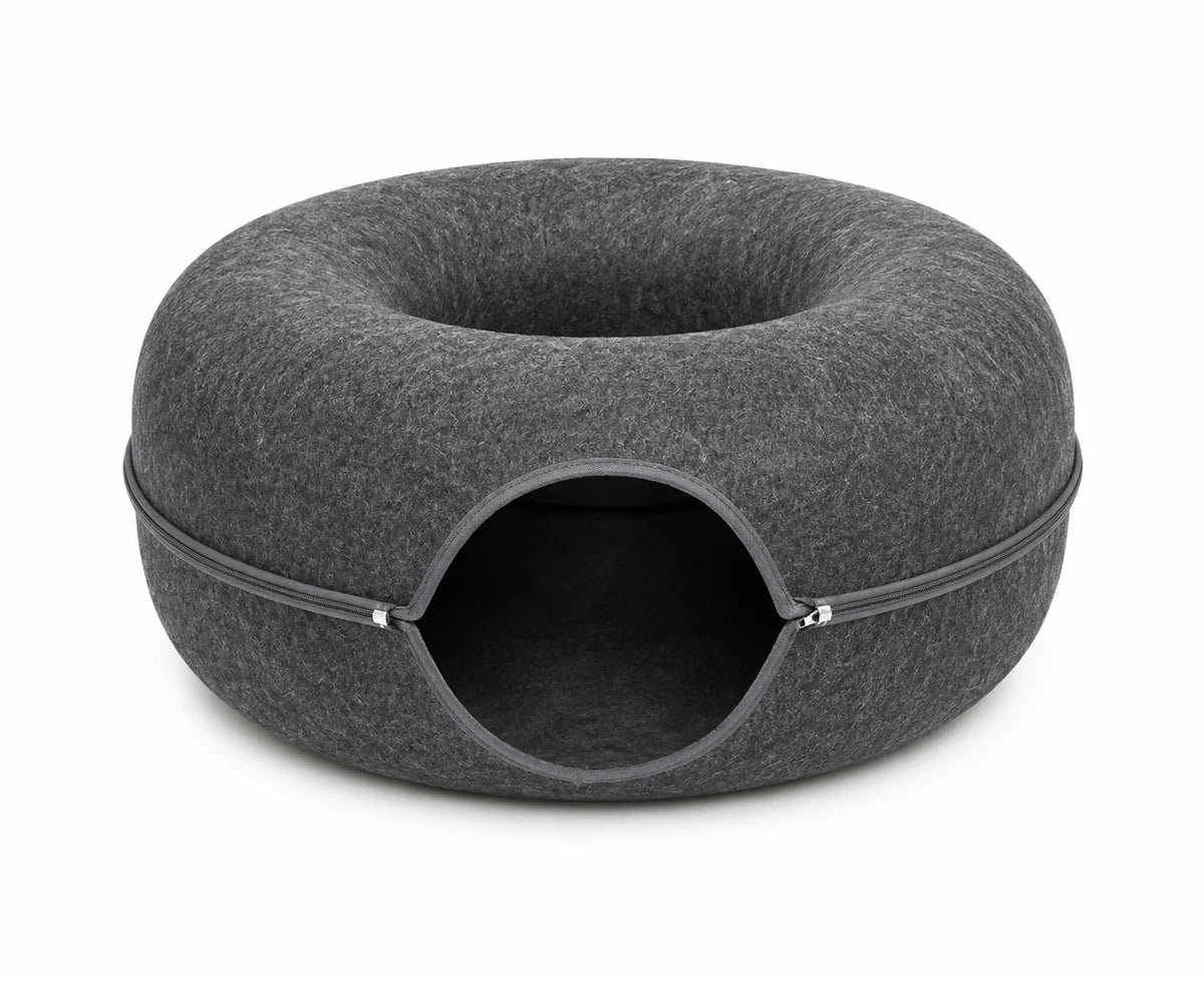 PurrHaven™ – 2-in-1 Cat Cave Bed