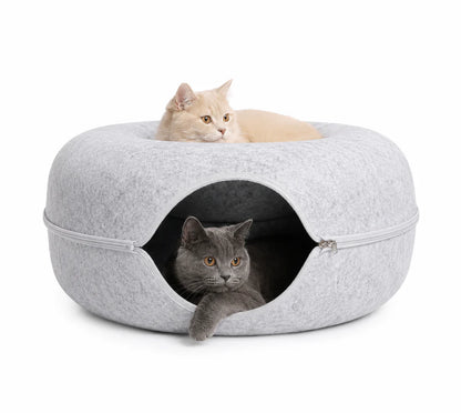 PurrHaven™ – 2-in-1 Cat Cave Bed