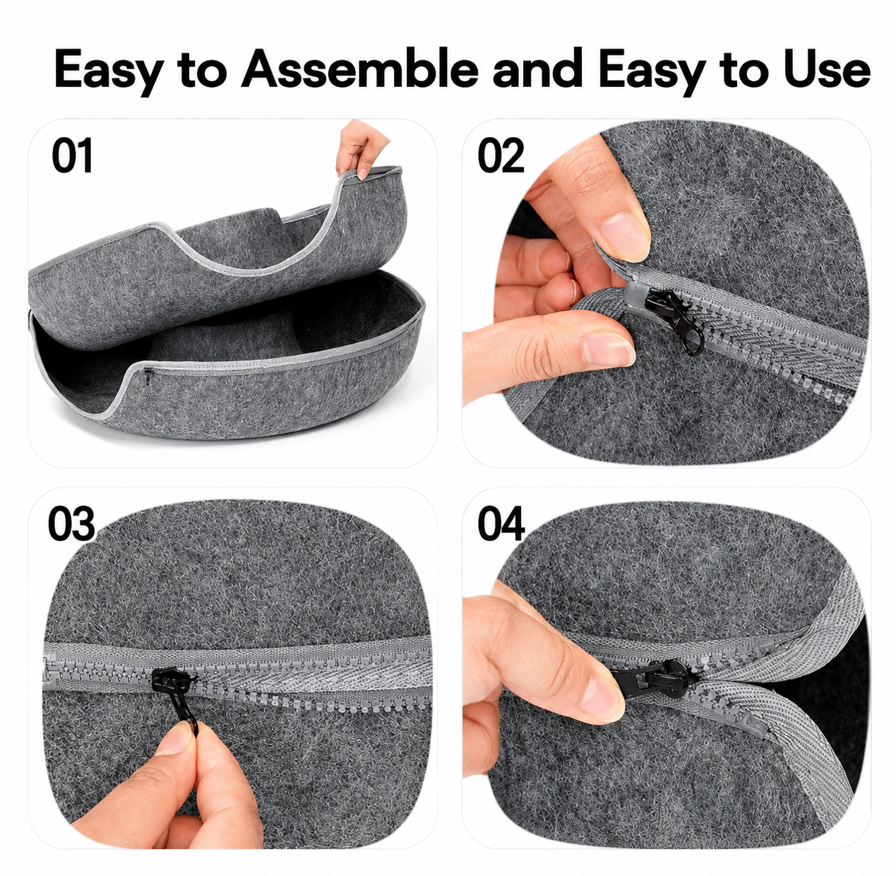PurrHaven™ – 2-in-1 Cat Cave Bed