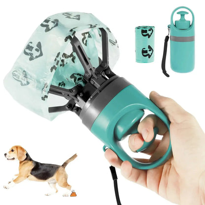 Dog Poop Scooper Set Claw Waste Picker Leash Clip Poop Bag Dispenser Portable Hygienic Clean up Tool for Pet Dogs Touch Free